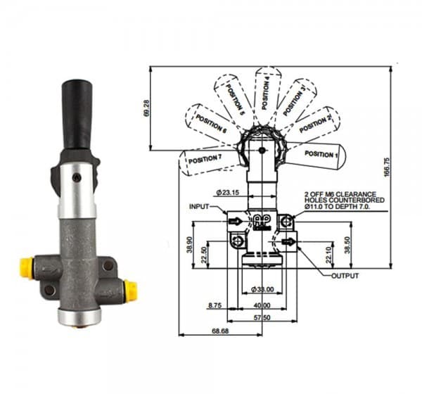 Prop Valve SNG Bore 7 Sett Lever Type CP3550-13