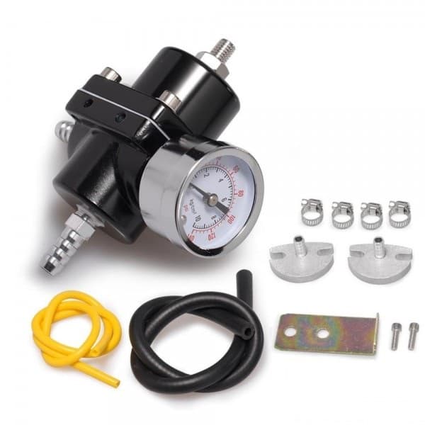Fuel Pressure Regulator Entry With Gauge Black FPR003