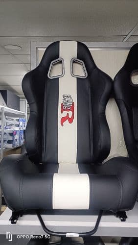 Seat Set Recline 1047 Blk/Wht White Band