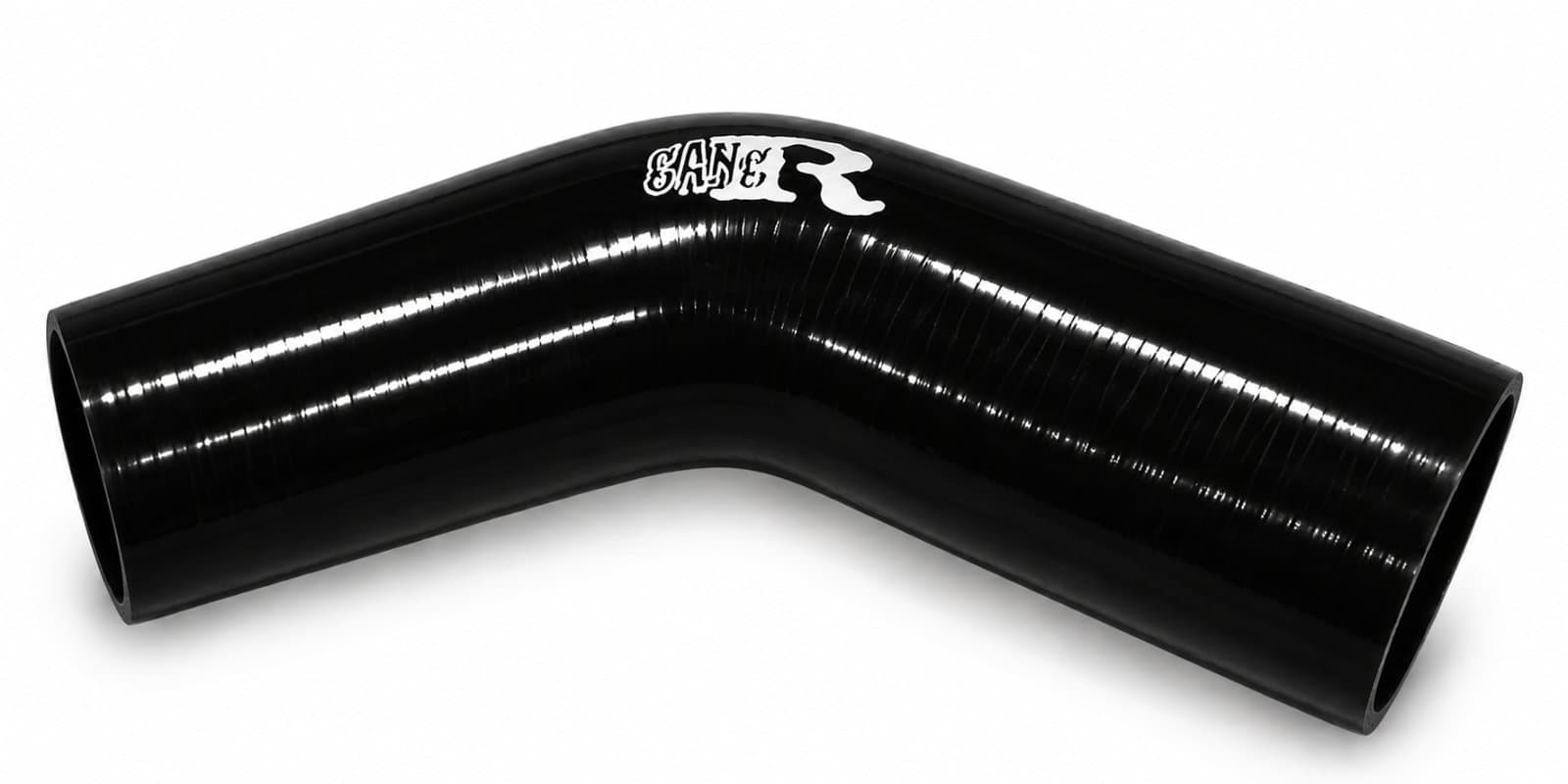 Silicone 45 Degree 54 Black 102 Long 5mm 4PLY
